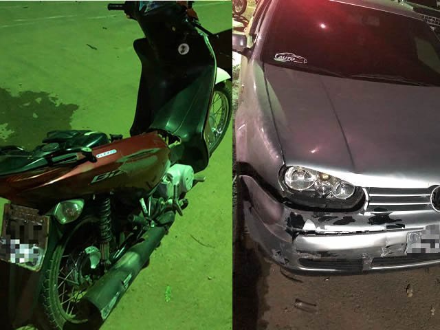 Menor em moto e atropelada por carro no centro de Colíder. (Fotos)