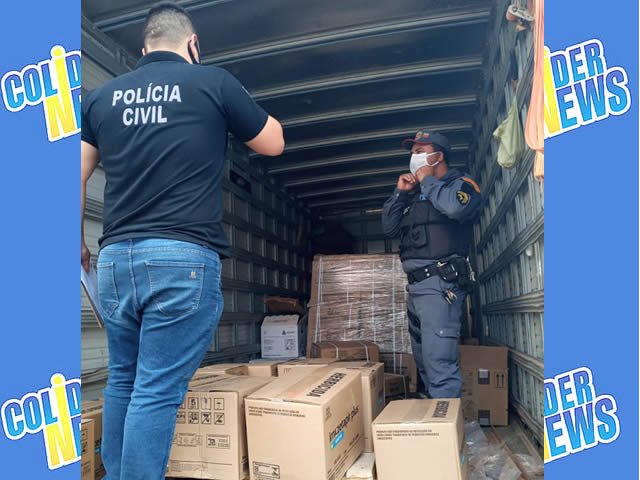 PM de Nova Santa Helena apreende caminhão transportando produtos tóxicos sem nota.(Fotos)