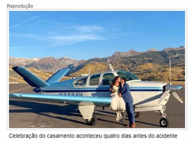 Casal morre após queda de avião quando voltavam da lua de mel