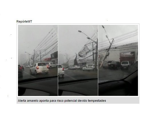 Alerta para risco de tempestades é emitido para todo o Estado