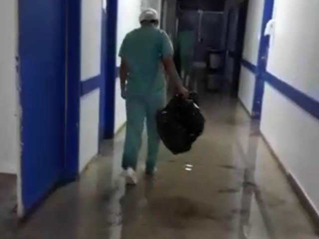 Hospital Regional de Colíder após fortes chuvas fica inundado. (Vídeo)
