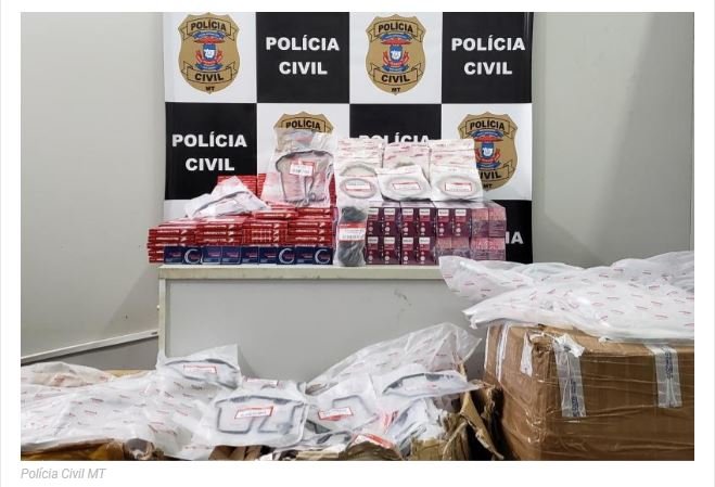 Cerca de 30 mil peças falsificadas para motocicletas são apreendidas em Cuiabá