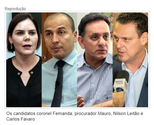 Coronel tem 13,6%; Mauro, 11,3%; Leitão, 11,1% e Fávaro, 10,8%
