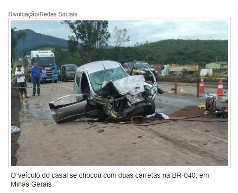 Agente da PRF e esposa morrem em acidente ao voltarem de lua de mel