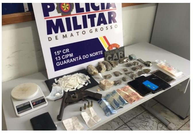 Seis pessoas acabam de ser presas pela PM por tráfico e formação de quadrilha em Guarantã do Norte