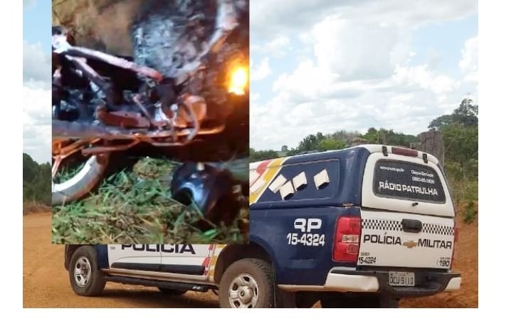 Moto furtada em Terra Nova do Norte é localizada em chamas em Nova Guarita MT( Vídeo )
