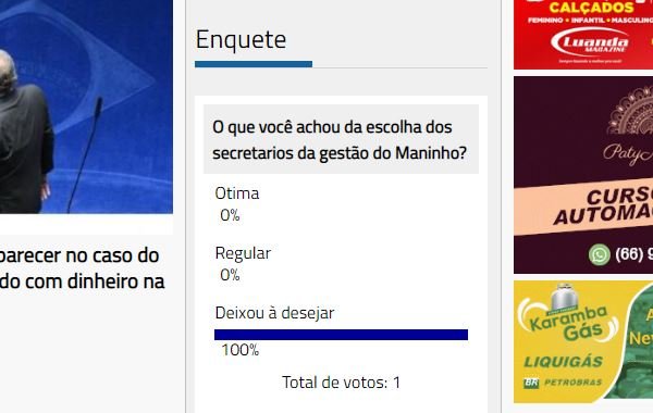 Colidernews quer saber através da nossa enquete o que você achou da escolha dos Secretários.
