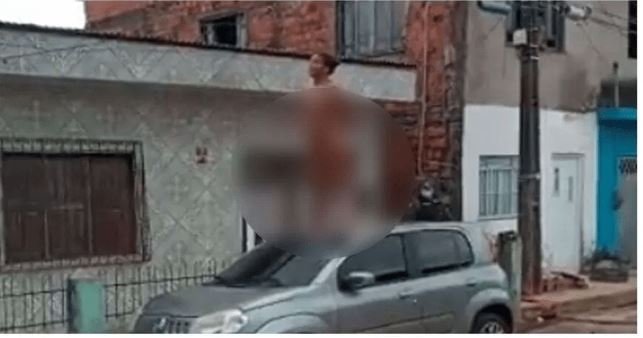 Vídeo: Amante sobe em carro ‘como veio ao mundo’ e exige ‘direito de esposa’