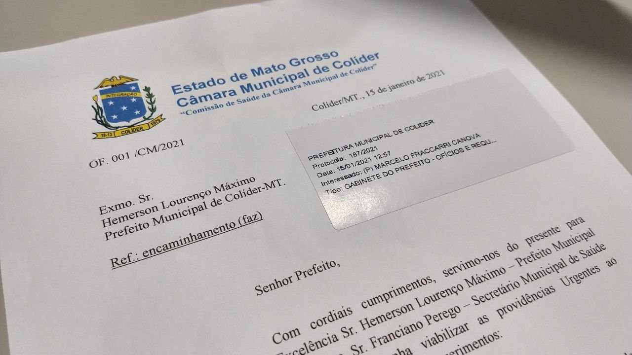 Vereadores encaminham ofício à Prefeitura de Colíder solicitando reforço das medidas de combate à covid-19