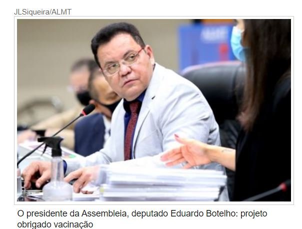 Projeto de Botelho impõe restrições a quem não se vacinar em MT