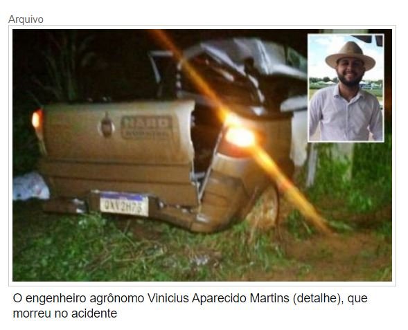 Engenheiro agrônomo morre em acidente no interior do Estado