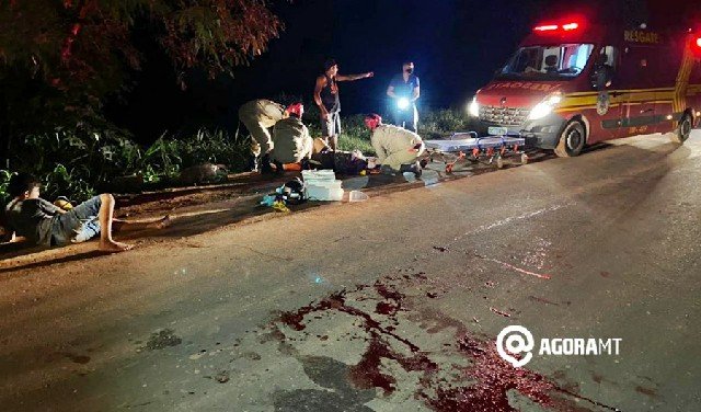 Condutor de carro foge após acidente e adolescente fica ferido com fratura exposta