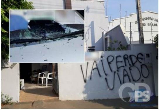 Candidato gay tem casa pichada e carro destruído
