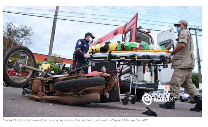 Motorista invade preferencial e atropela motociclista