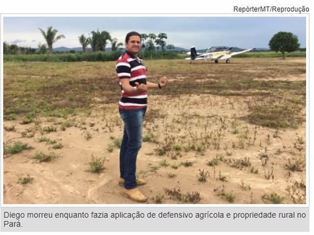 Piloto de MT morre em queda de avião agrícola no Pará