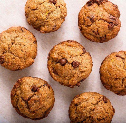 Um lanchinho nota 10: muffin de banana e chocolate