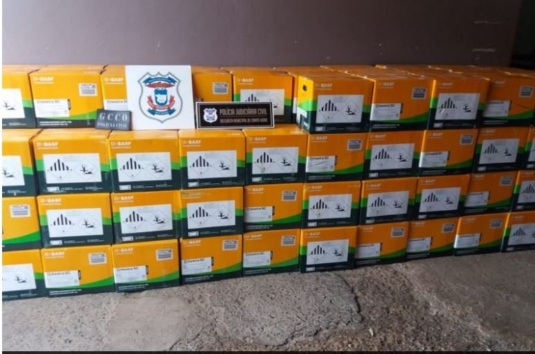 Carga falsificada de defensivos agrícolas avaliada em R$ 500 mil é apreendida pela Polícia Civil