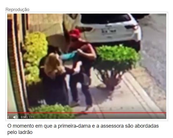 Vídeos mostram bandido roubando primeira-dama de Cuiabá