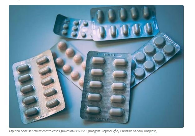 Aspirina pode reduzir risco de óbito e internação por COVID em UTIs, diz estudo