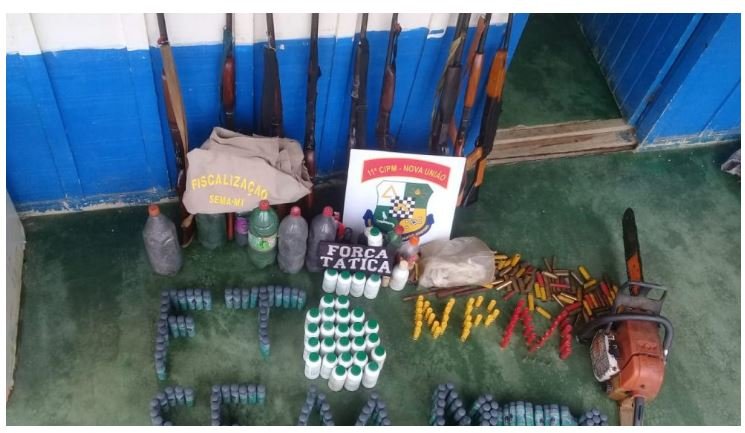 Homem é preso com armas e munições em área de desmate em Mato Grosso
