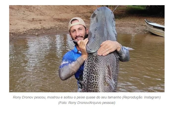 Agricultor pesca pintado 4 cm menor que ele no Mato Grosso do Sul
