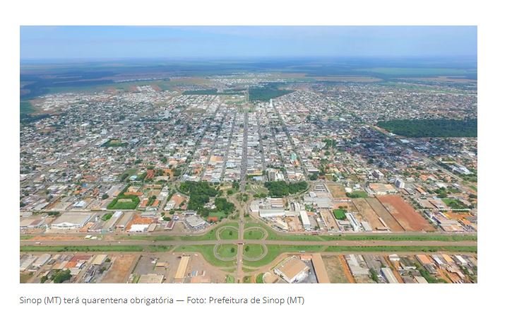 Prefeitura determina quarentena obrigatória de 10 dias em Sinop (MT)