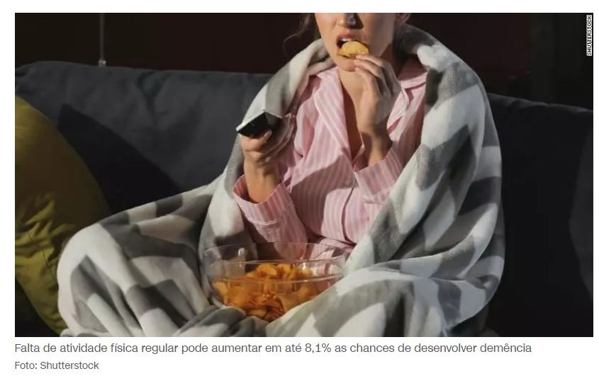 Falta de atividade física pode aumentar o risco de desenvolver demência