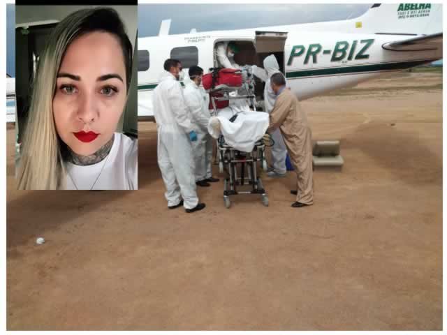 Fabiana Assis de Colíder é transferida em UTI aérea para Santa Casa em Cuiabá. (Fotos)