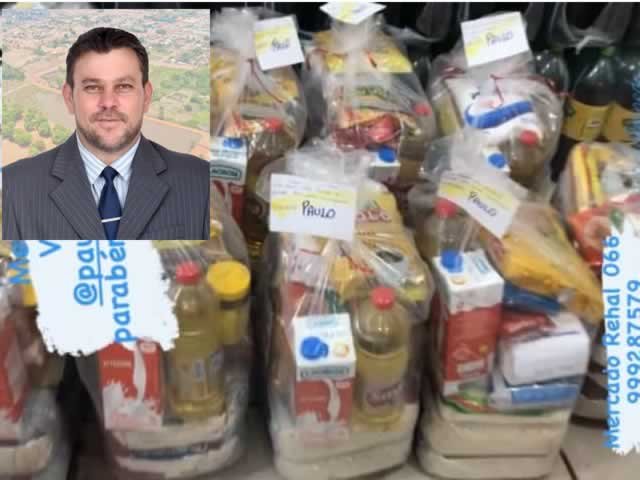 Vereador do interior de MT realiza doação de cestas para famílias.