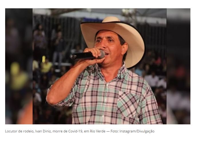 Locutor de rodeio Ivan Diniz morre de Covid-19 em Rio Verde