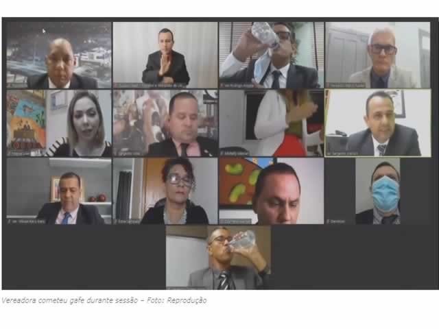 Vereadora se descuida e dá 'sarrada' ao vivo. (Vídeo)