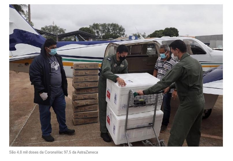 Mato Grosso recebe 102 mil doses de vacinas contra Covid e começa distribuição aos municípios nesta terça-feira