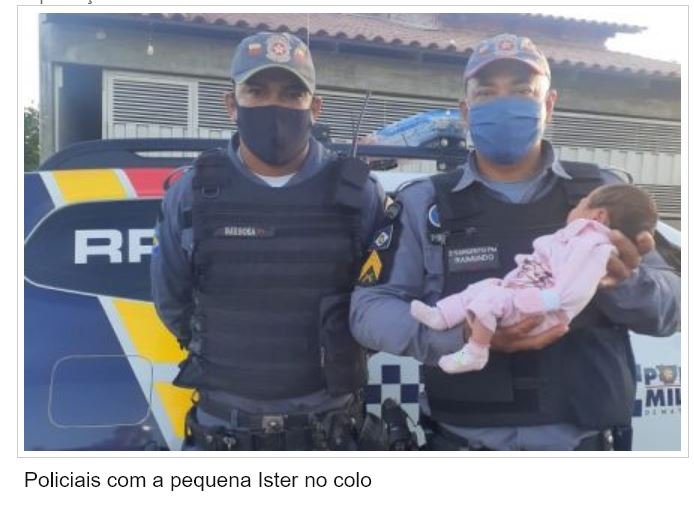 Policiais salvam bebê de 9 dias que estava engasgada no interior. (Vídeo)
