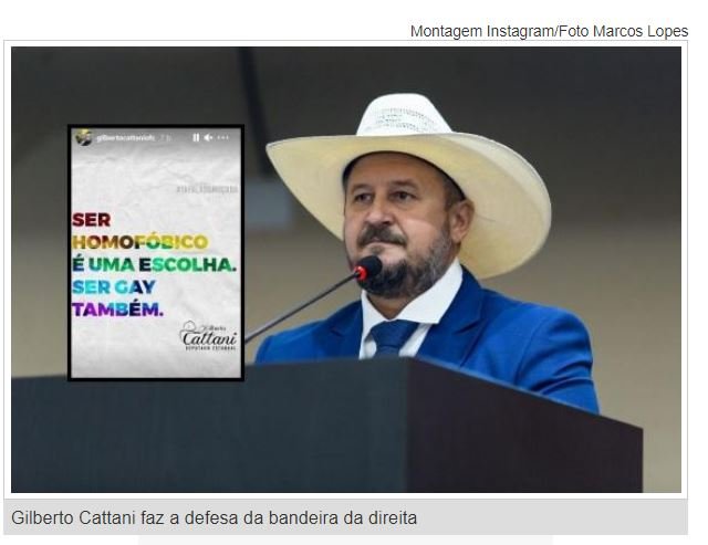 'Ser homofóbico é uma escolha. Ser gay também', diz deputado de MT