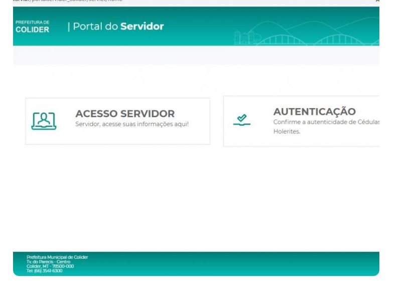 NOVO PORTAL DO SERVIDOR PÚBLICO DE COLÍDER