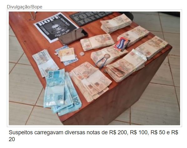 PM encontra R$ 43 mil com suspeitos mortos em confronto
