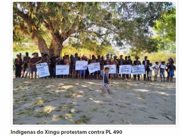 Indígenas do Xingu protestam contra PL 490