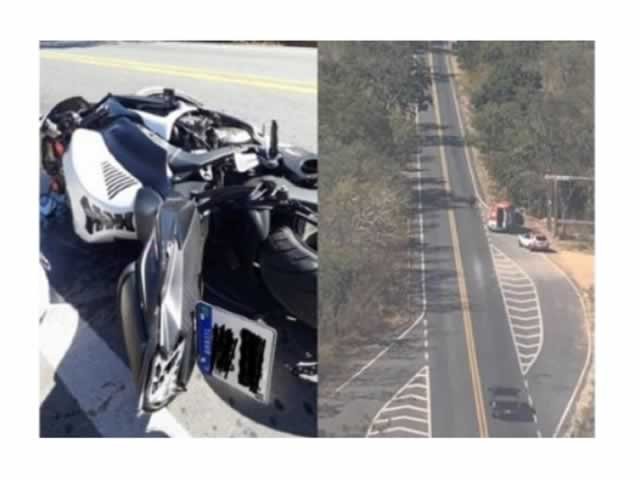 Piloto sofre acidente com moto de alta cilindrada e helicóptero faz resgate