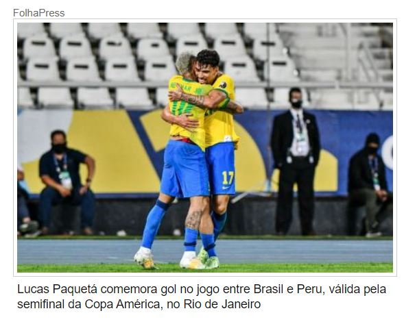 Brasil faz melhor partida, vence Peru e chega à final da Copa América