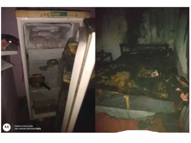 Mãe curtia 'resenha' enquanto criança se escondia em geladeira durante incêndio. (Fotos)
