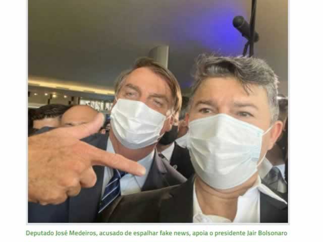 Medeiros está na lista dos políticos que espalham fake news na pandemia