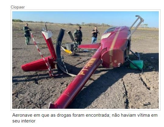 Polícia encontra helicóptero com drogas caído em Poconé