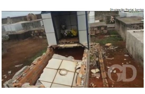 Túmulo é arrombado e caixão com restos mortais desaparece