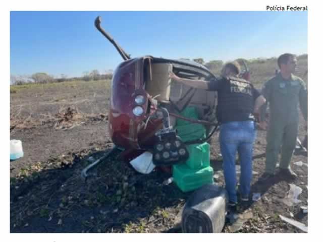 Sargento do RJ é preso em Poconé por pilotar helicóptero com 280 kg de cocaína