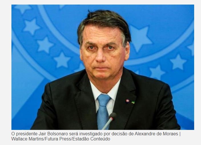 Moraes manda Bolsonaro ser investigado por vazamento de inquérito