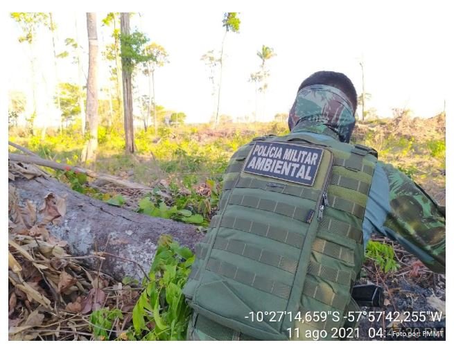 Policiais prendem proprietário de área rural por desmate e posse ilegal de arma no interior. (Fotos)
