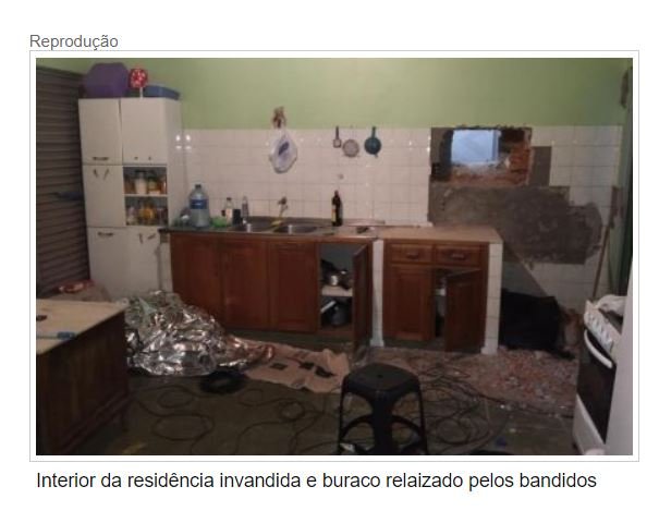 Bandidos invadem casa vizinha à agência bancária e abrem buraco