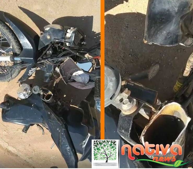 Motocicleta se parte ao meio e condutor fica ferido