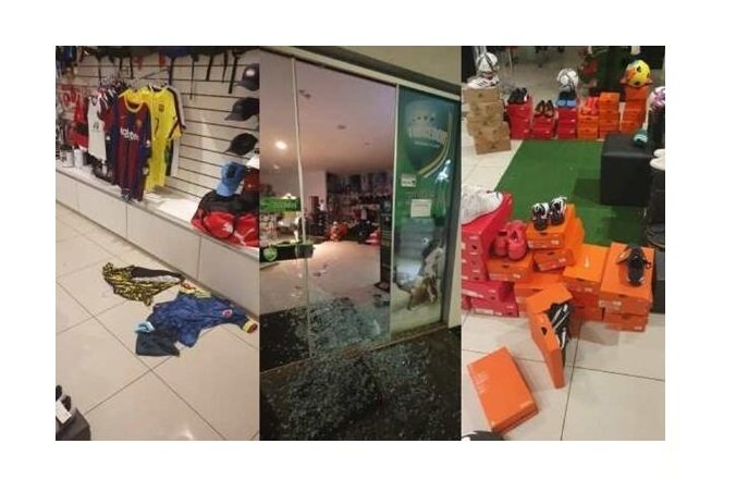 Criminosos quebram vidraça e furtam loja de artigos esportivos