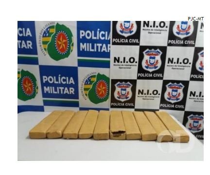 Gestante é flagrada com tabletes de maconha que somam quase 10 kg